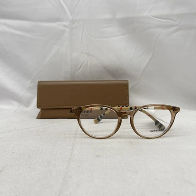 Gafas ligeras redondas finas Burberry para mujer BE2318 transparentes marrones/a cuadros Foto 1 de 4