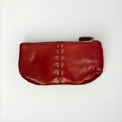 Bolso Oscar de la Renta Rojo Bolsa Cuero Cremallera Foto 1 de 3