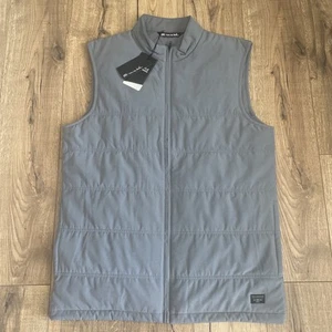 Travis Mathew Golf Jacket Mens Medium Quiet Shade Gray Cold Bay Vest (Logo) NWT - Picture 1 of 10