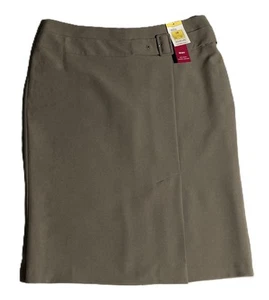 Marks & Spencer Skirt Size-16 W-36" Length-27" Beige A Line Lined With Stretch - Picture 1 of 6