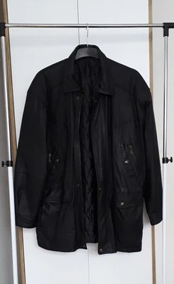 52 Herren Jacke Leder/Nappa Leather schwarz Reisverschluss Knöpfe viele Taschen - Bild 1 von 4