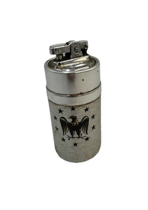 Vintage Cristy Table Lighter Italy Eagle Bird Star Chrome Used Untested Art Deco - Picture 1 of 11