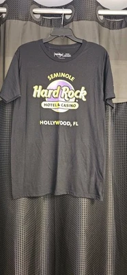 SEMINOLE HARD ROCK HOLLYWOOD, FL MEN'S S/S BLACK T-SHIRT 100% COTTON MED NWOT - Image 1 of 4