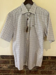 Hoggs Of Fife Muirfield Men’s Short Sleeve Shirt Size L Red blue white ✅ - Picture 1 of 3