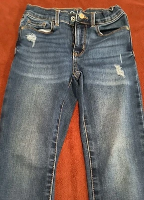 * Pantalones de mezclilla ajustados elásticos tostados JORDACHE para niñas talla 7 cintura ajustable Foto 1 de 4