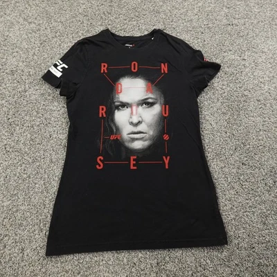 Camiseta Top Ronda Rousey Mujer Pequeña Negra Reebok MMA UFC Fighter Foto 1 de 4