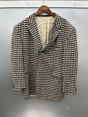 Versace Clásico V2 Blazer Hombres 42R Marrón Cuadros Abrigo 3 Botones Chaqueta Lana Foto 1 de 4