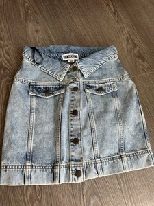Moschino @ H&M immaculate/rare designer denim shirt look denim skirt, size 8 - Picture 1 of 10