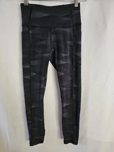Leggings Victorias Secret Negros Gris Estampado Ondulado Bolsillo Cortos Tiro Alto Talla XS - Imagen 1 de 5