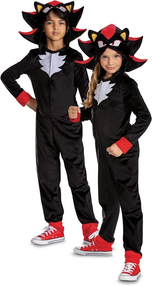 Sega Kids' Sonic the Hedgehog Movie 3 Shadow Halloween Costume Sz L Large 10-12