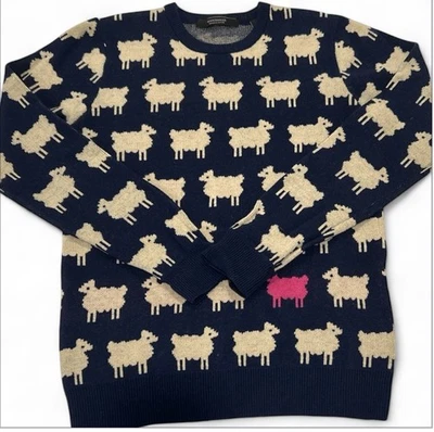 Suéter Scotch & Soda patrón oveja cuello redondo mezcla lana suéter talla M Foto 1 de 4