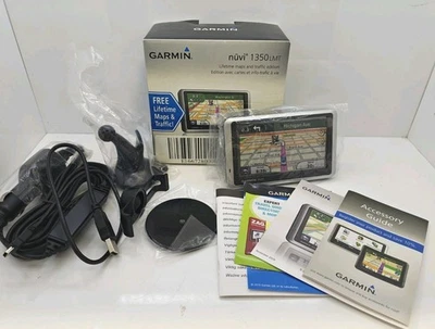 Garmin Nuvi 1350 LMT GPS CIB Box + Car Charger USB Car Mount Full Manuals Bundle - Image 1 of 4