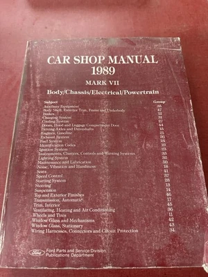 Lincoln Mark VII 1989 carrocería manual de taller de automóviles/chasis/eléctrico/tren motriz Foto 1 de 4