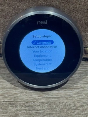 Google Nest Learning Thermostat 2nd Gen - Stainless Steel – Tested, Works - Image 1 of 3