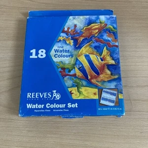 New Old Stock Reeves Fine Watercolour Set 18 Colours .4 fl oz / 12 ml Sealed - Picture 1 of 2