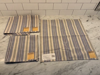 全新带标签 PFALTZGRAFF RIO 条纹餐巾 - 4 件套 - 17X17 - 棉 - 罕见!!! — 第 1/4 张图片