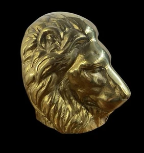 Fermacarte vintage in ottone massiccio testa di leone decorazione arredamento fine libro GATCO - Foto 1 di 11