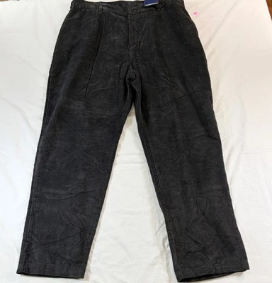women's Lands' End corduroy pants size 20W black front zipper straight cotton - Image 1 of 4