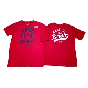 Home Of The Brave Tee Bundle Youth M (8) Under Armour Red Short Sleeve July 4th - Picture 1 of 7