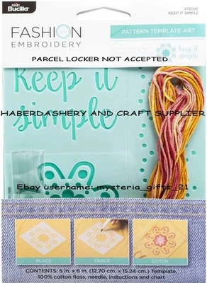 ADHESIVE TEMPLATE KIT EMBROIDERY THREAD *KEEP IT SIMPLE* BUCILLA - image 1 of 3