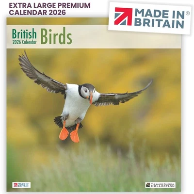 ALLTRADE Calendar 2026 British Birds Gift Official Wall UK Holidays MADE IN BRITAIN®