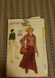 VTG Vogue Original Pattern #9927 1980's Top,Skirt, Pants Size 12 UNCUT SCARCE - Picture 1 of 3
