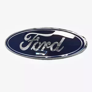 BLUE & CHROME 2005-2014 Ford F150 FRONT GRILLE/ TAILGATE 9 inch Oval Emblem 1PC - Picture 1 of 7