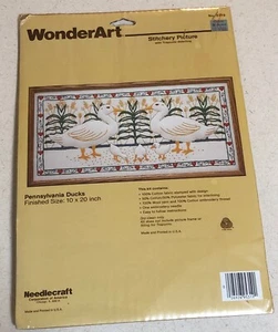 WonderArt Stamped Embroidery Kit "Pennsylvania Ducks' New! Free Shipping! - Picture 1 of 2