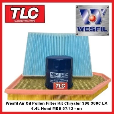 Air Oil Cabin Filter Kit Chrysler 300 300C SRT-8 LX 6.4 V8 Hemi MDS 07/12 - on - image 1 of 4