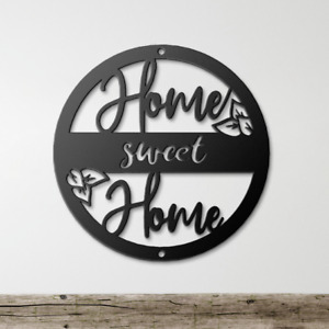 Home Sweet Home Hanging Metal Sign, Farmhouse Wall Art Decor, New Home Gift