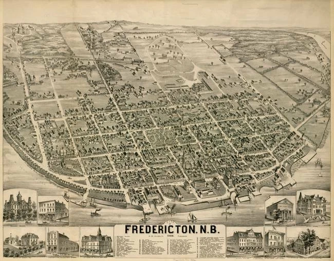 Poster - Fredericton New Brunswick Vintage Pictorial Map - Image 1 of 4
