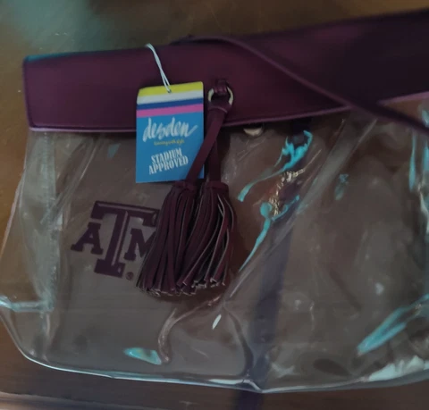 Texas A&M Desden Stadium Approved Long Strap Clear Purse (DD13) Cover