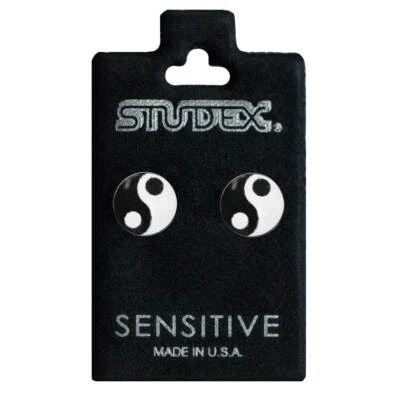 1 Paar Ohrringe Chirurgenstahl Ohrstecker mit Yin und Yang Studex Sensitive - Bild 1 von 4