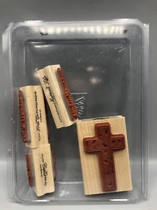 Stampin’ Up! BENDICIONES ESPECIALES Juego de 8 estampillas de goma de madera con estuche religioso - Imagen 1 de 3