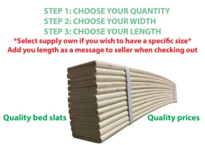 CHEAPEST REPLACEMENT HARDWOOD CURVED SPRUNG WOODEN BED SLAT SIZE UP TO 97cm