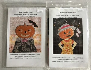 FiberWorks Set di 2 kit Laura Heine Mrs. Pumpkin Head & Little Girl Pumpkin Hea - Foto 1 di 5