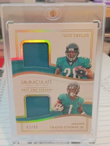 2023 Immaculate Football PAST AND PRESENT Fred Taylor & Travis Etienne JR 63/99! - Picture 1 of 6