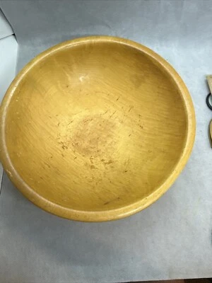 "Frutero de masa torneada de madera rústica primitiva de 10 1/2"" PARRISH Chicago 1930 de colección" Foto 1 de 4