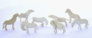 8 (1930's ) Chinese White Glaze Biscuit Porcelain Horses Figurine AS IS - Picture 1 of 12