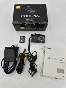 NEAR MINT NIKON CoolPix S620 Digital Camera W/ BOX 12 Megapixels-4x Optical Zoom