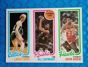 1980 Topps Basketball Larry Bird ROOKIE CENTERED MINT + RC REBOUND CARD + 1981 - Bild 1 von 15