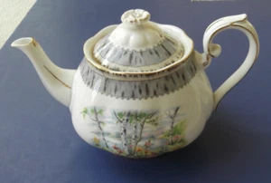 Royal Albert "Silver Birch" Teekanne & Deckel - 30er/40er Jahre Marke - Bild 1 von 5