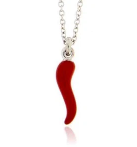 Collar Cuerno Rojo Plata de Ley 925 Racimo Joyería Mujer Regalo - Imagen 1 de 4