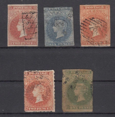 MZ20675/ SOUTH AUSTRALIA - VICTORIA - SG # 2 - 7 - 9 - 17 - 21 USED - CV 425 $ Cover