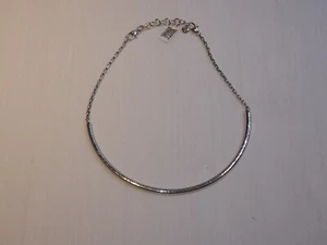 Brighton Curved Bar Silver Tone Metal Necklace - Picture 1 of 3