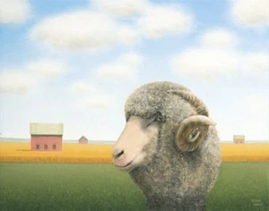 Out for a Wander (Ram) Sharon France Art Print 16x12 - Picture 1 of 1