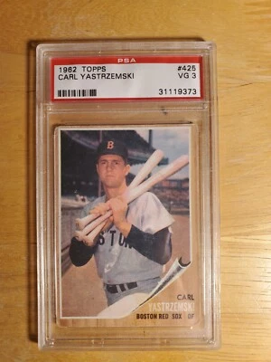 1962 Topps #425 Carl Yastrzemski PSA 3 Red Sox  - Image 1 of 2