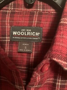 Camisa con botones de franela roja a cuadros para damas Woolrich, nueva con etiquetas - Imagen 1 de 3