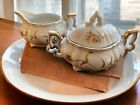 Vtg Lefton Golden Wheat Individual Cream & Sugar Set For Breakfast In Bed Tray