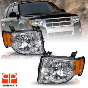 For 2008 2009 2010 2011 2012 Ford Escape SUV Headlights Lamps Assembly Pair - Picture 1 of 14